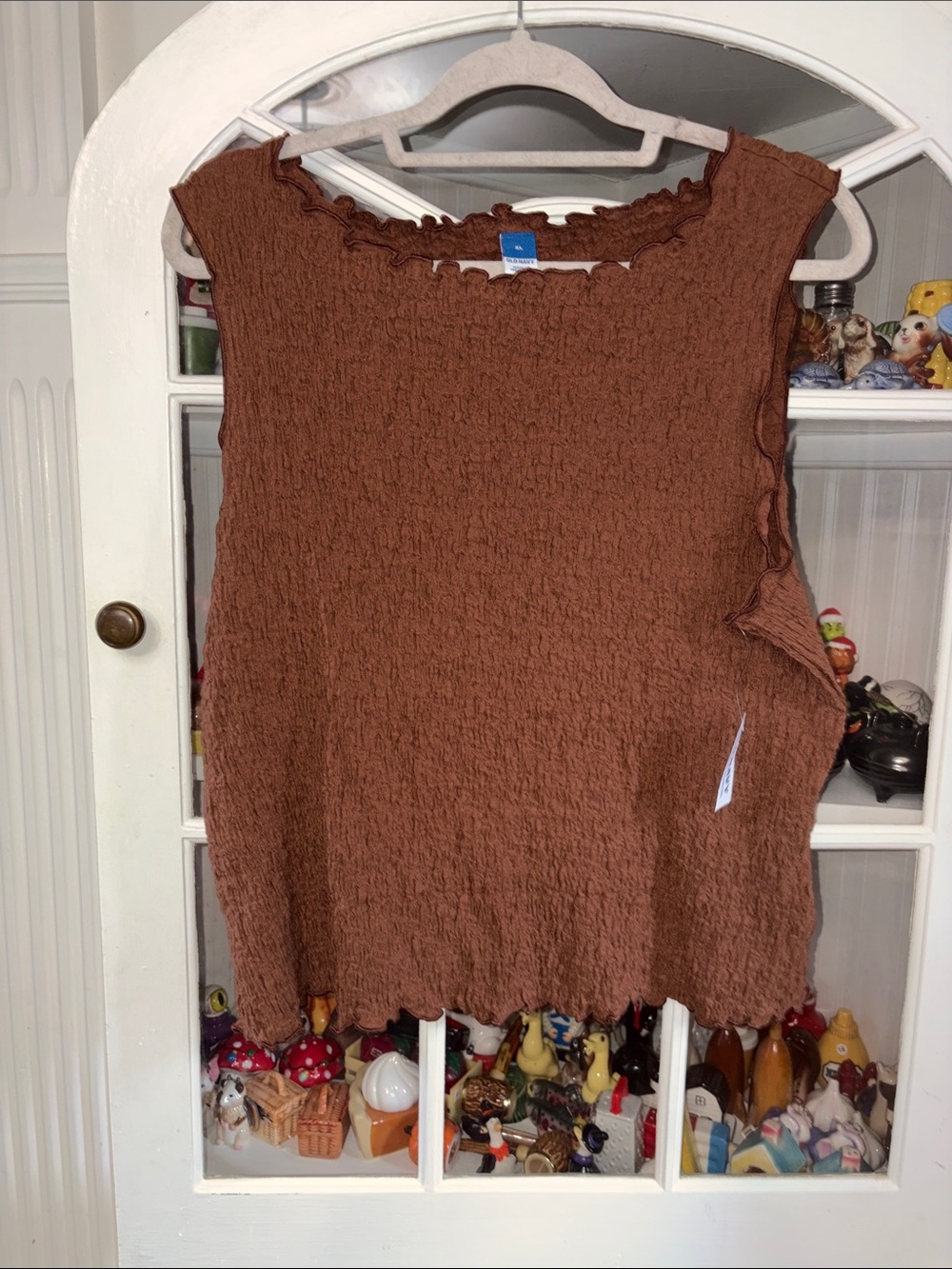 NWT Old Navy Brown Textured Crinkle Sleeveless Tank